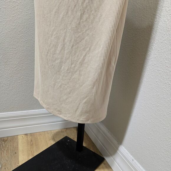 Jolie Joy Midi Dress Womens 3X Plus Beige Bodycon 2 Piece Bandeau Ribbed Stretch - Picture 3 of 8